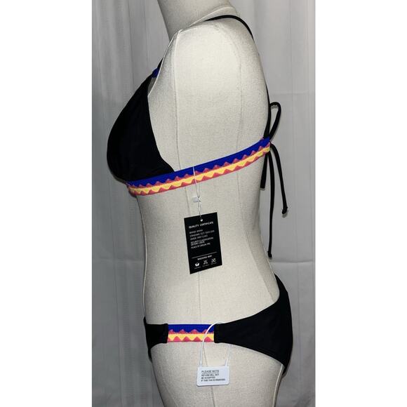 Bikinx Black w/Neon Pink Trim Bikini Set Women’s Medium Two Piece Swimsuit - Picture 6 of 11